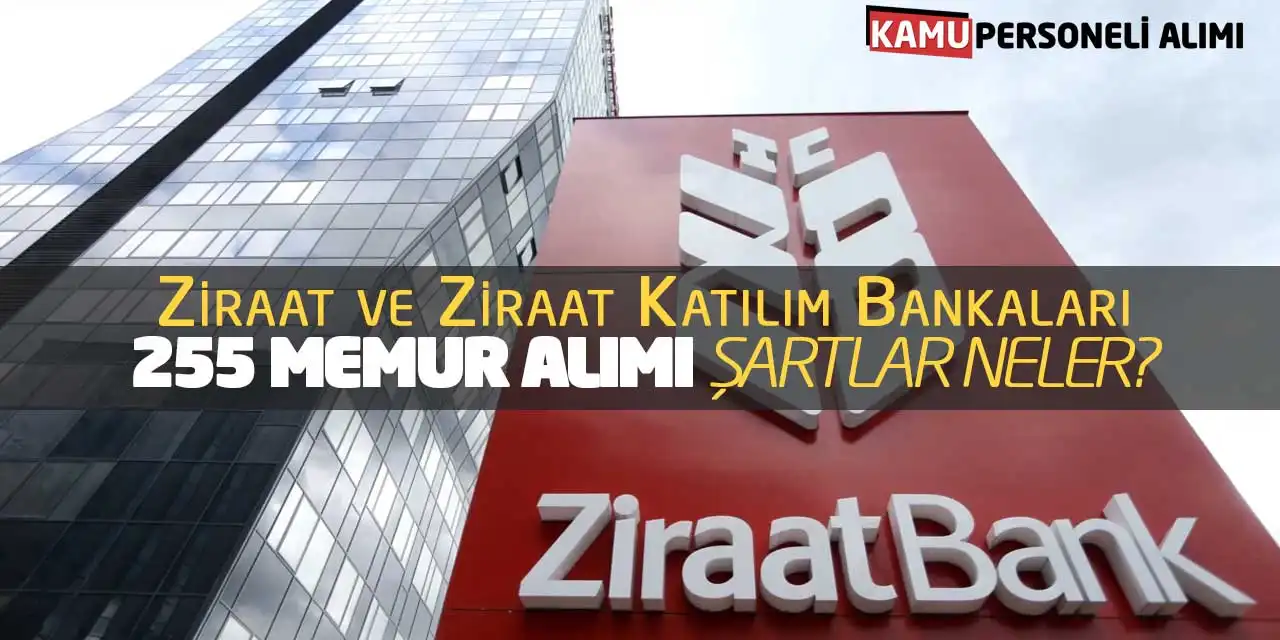 Ziraat ve Katılım Bankası 255 Memur Alımı Yapıyor! Şartlar Neler?